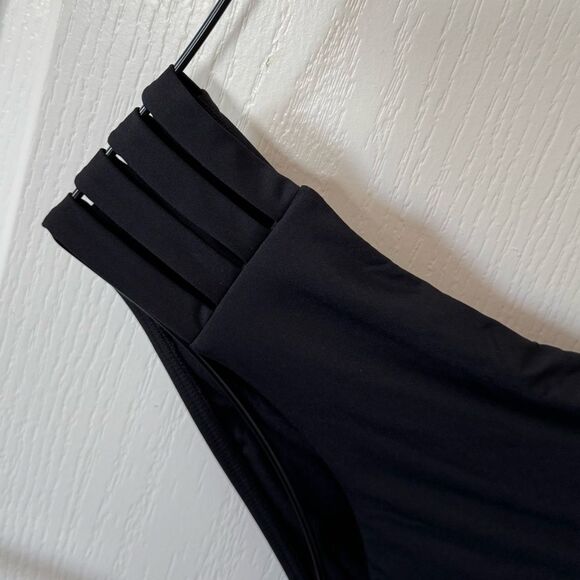 Seafolly Women's Multi Strap Hipster Bikini Bottom Eco Collective Black 10 NWT - Picture 4 of 13